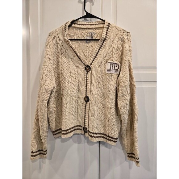 Unbranded Sweaters - Taylor Swift Cardigan Sweater Tortured Poet Department Beige Cable Womens XS/SM
